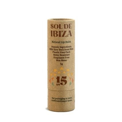 Detaljeret produktbillede af Sol De Ibiza Plastic Free Lip Balm SPF15 X på tilbud
