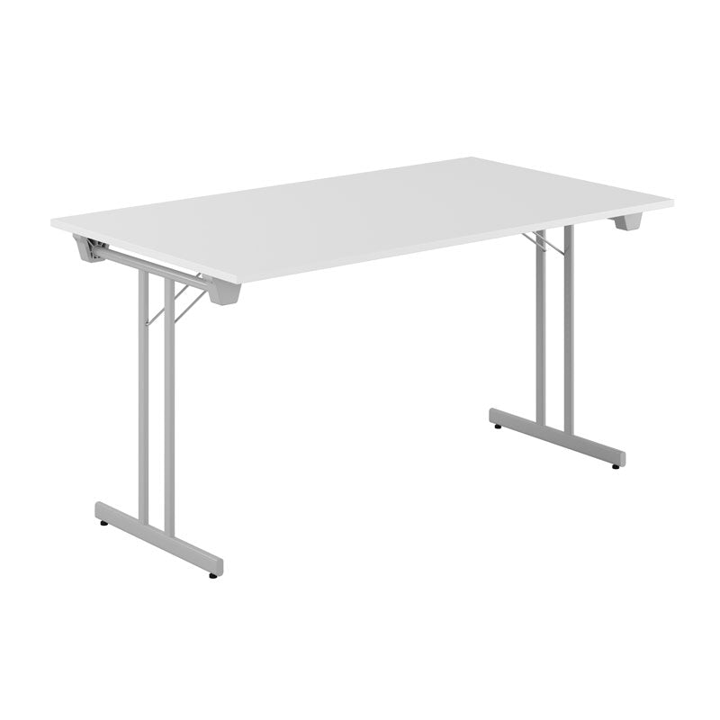 Produktbillede af Dinner Style 140x80cm Sammenklappeligt bord Hvid-grå på tilbud