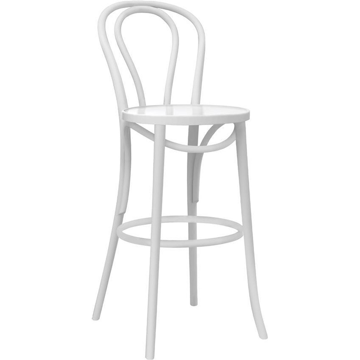 Produktbillede af WINNIE barstol med sædehøjde 75cm Hvid lak på tilbud