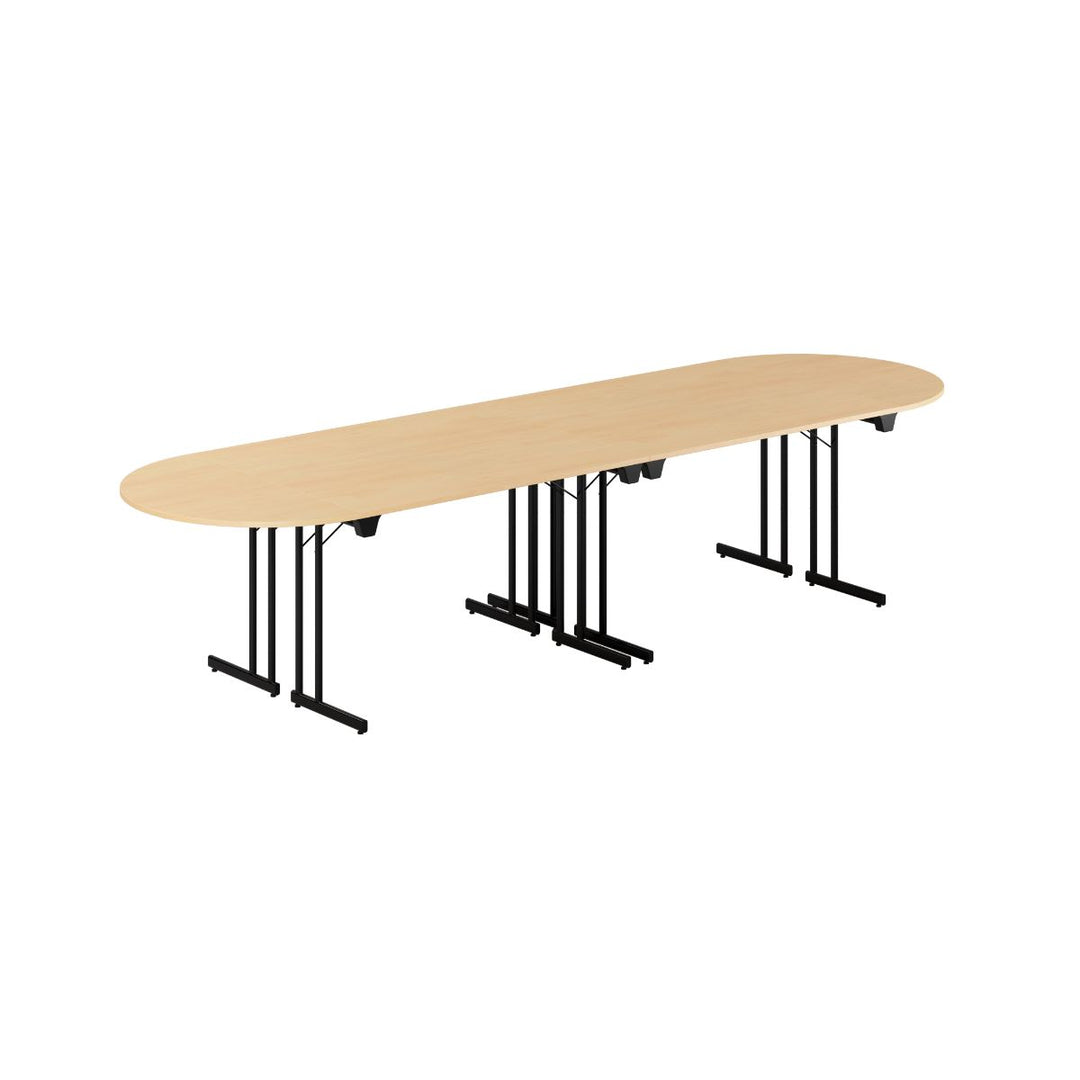 Produktbillede af Konferencebord 340x100cm Sammenklappeligt bord Bøg-sort på tilbud