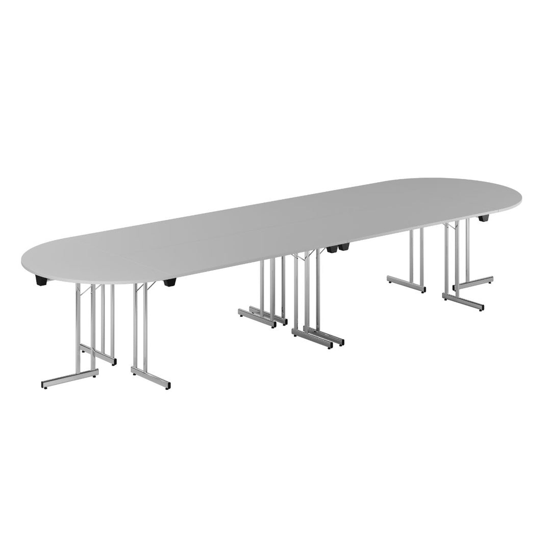 Produktbillede af Konferencebord 400x120cm Sammenklappeligt bord Grå-krom på tilbud