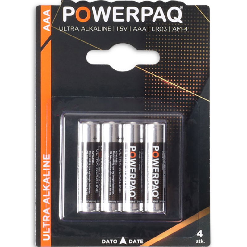 Produktbillede af Batterier Ultra Alkaline 9v 4 Stk. Powerpaq på tilbud – premium kvalitet og detaljer