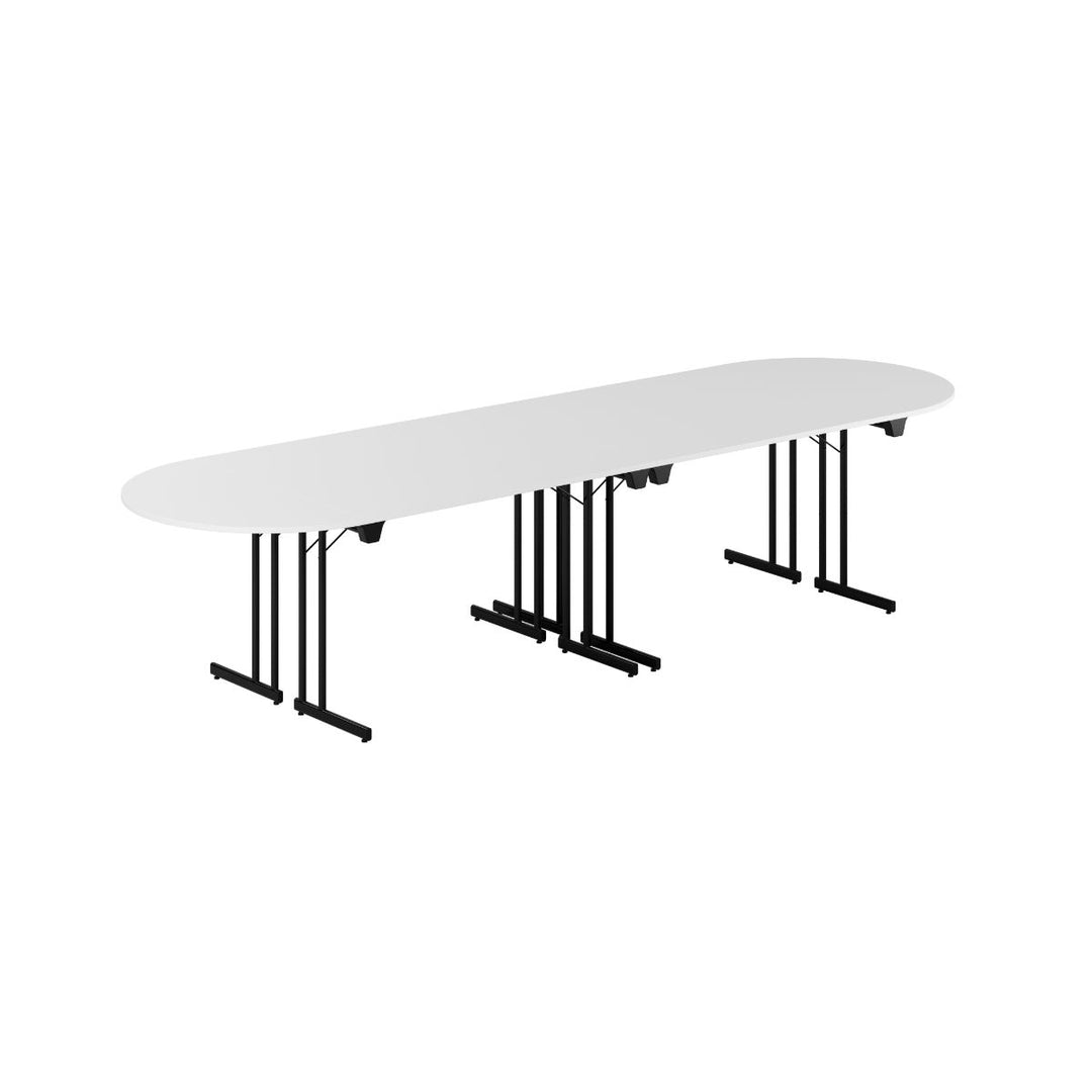 Produktbillede af Konferencebord 340x100cm Sammenklappeligt bord Hvid-sort på tilbud