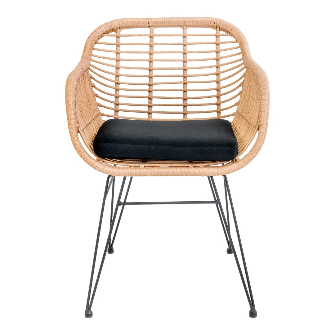 Produktbillede af House Nordic Trieste Stol naturligt polyrattan med hynde 82 i premium kvalitet