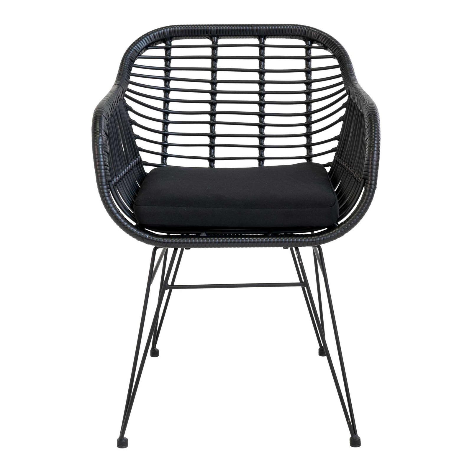 Produktbillede af House Nordic Trieste Stol sort polyrattan med hynde 82 i premium kvalitet