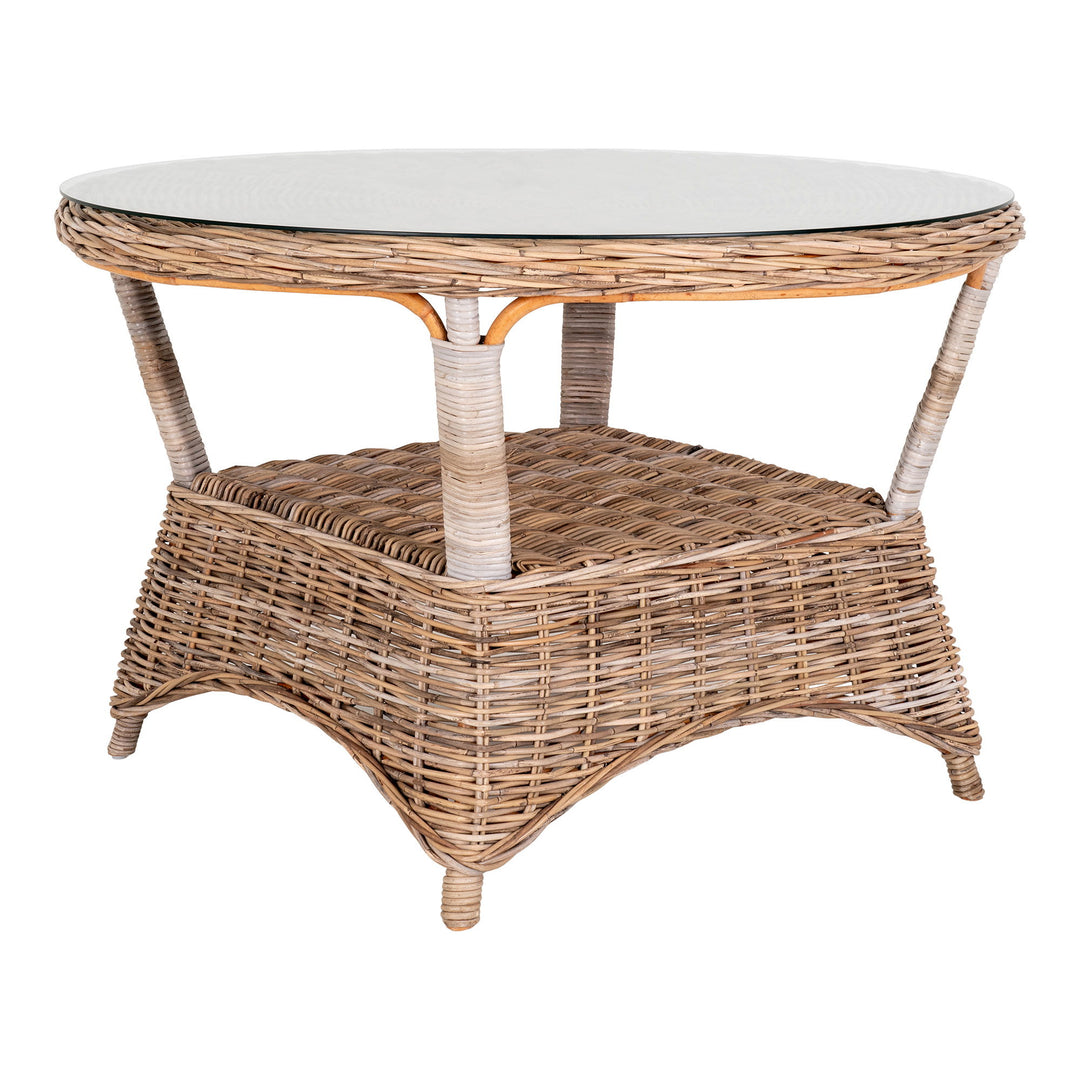 Produktbillede af HOUSE NORDIC  Havebord kubu/glasplade grå ø120x77 cm i premium kvalitet