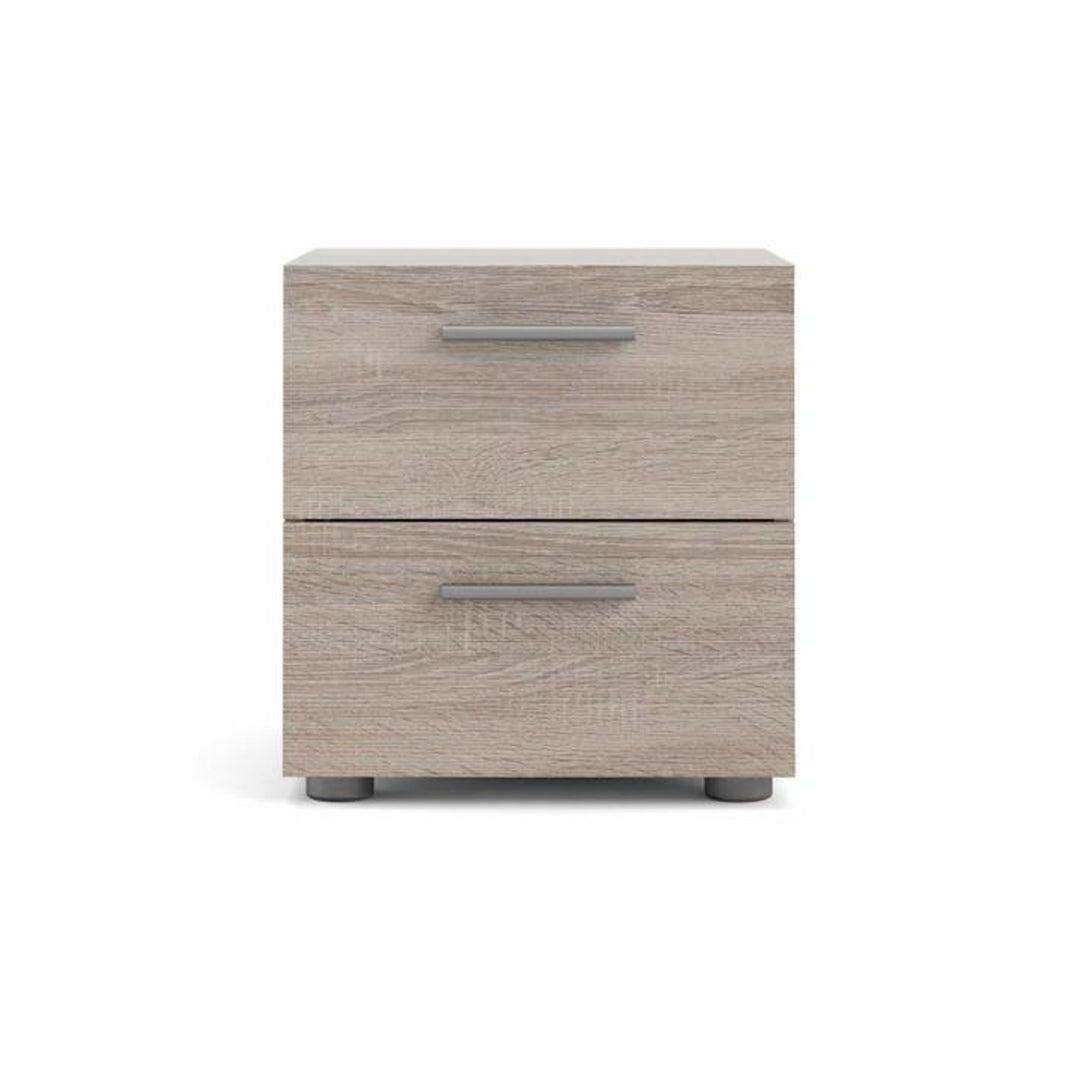 TVILUM Pepe sengebord m. 2 skuffer trøffel folie og plastik 40x40,25