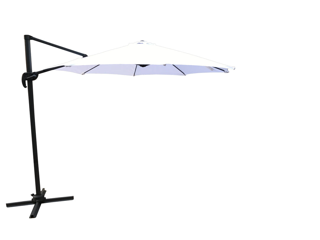 VENTURE DESIGN Leeds parasol med tilt 3m hvid sort aluminium og stål