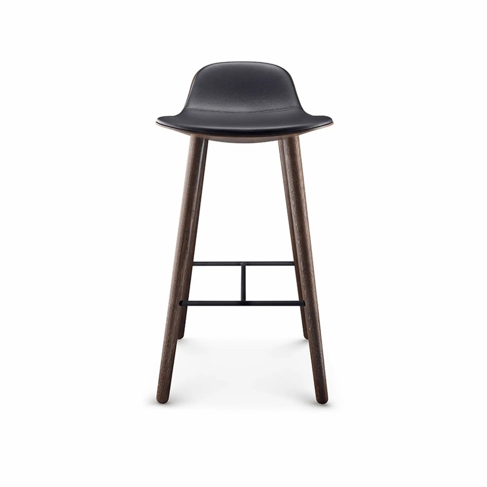Produktbillede af PLEASE WAIT TO BE SEATED YUUGA BARSKAMMEL H75 RØGET EG SORT LÆDER 48 i premium kvalitet