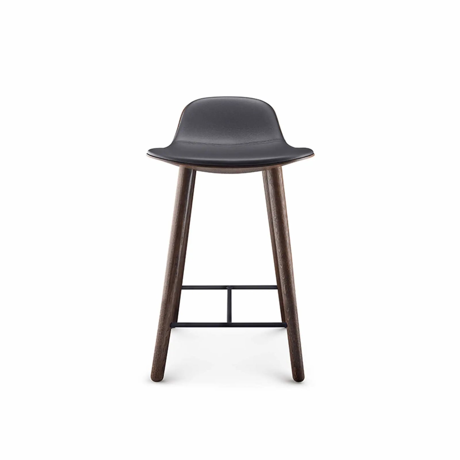Produktbillede af PLEASE WAIT TO BE SEATED YUUGA COUNTER SKAMMEL H65 RØGET EG SORT LÆDER 48 i premium kvalitet