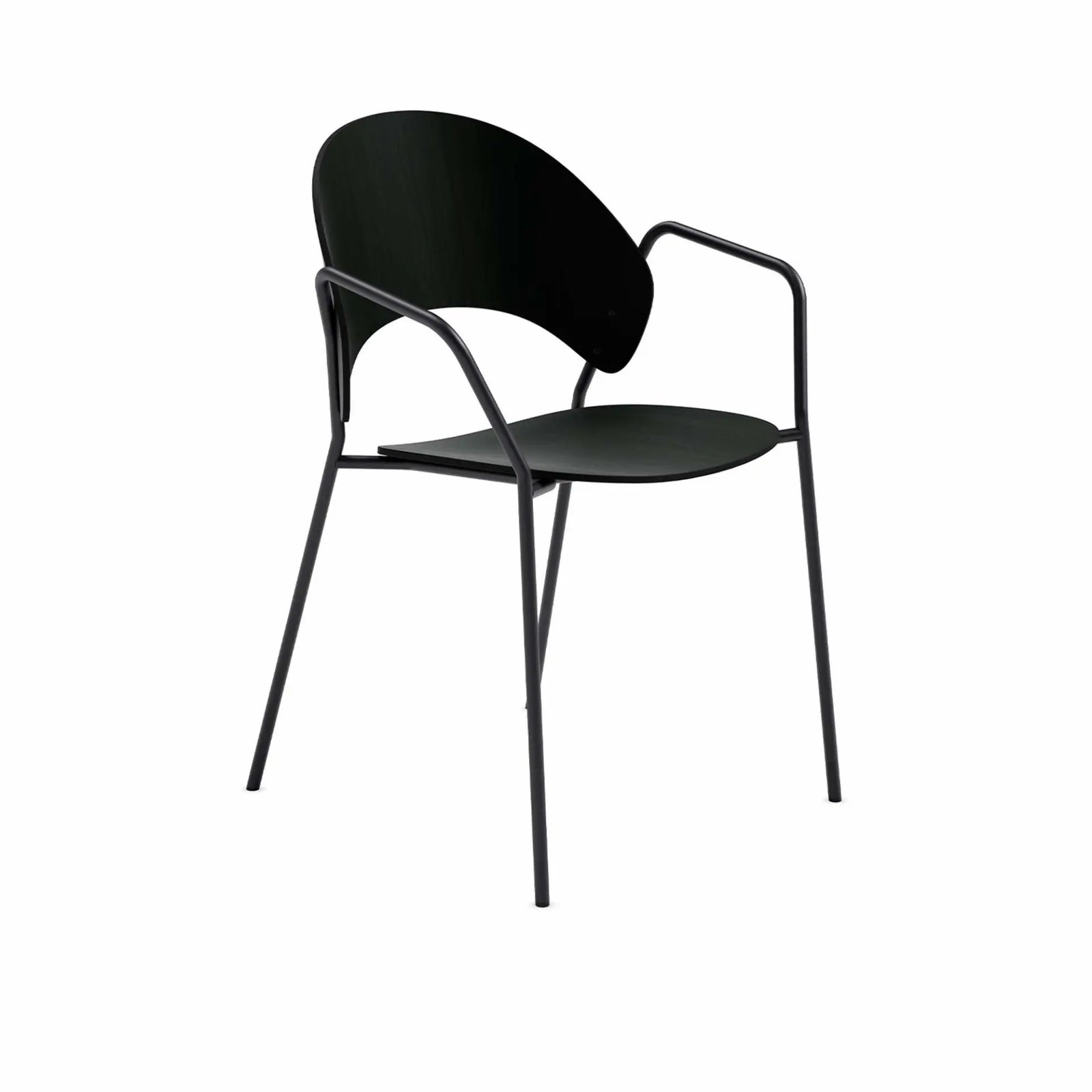 Produktbillede af PLEASE WAIT TO BE SEATED DOSINA SPISESTOL MED ARMLÆN SORT EG 55 i premium kvalitet