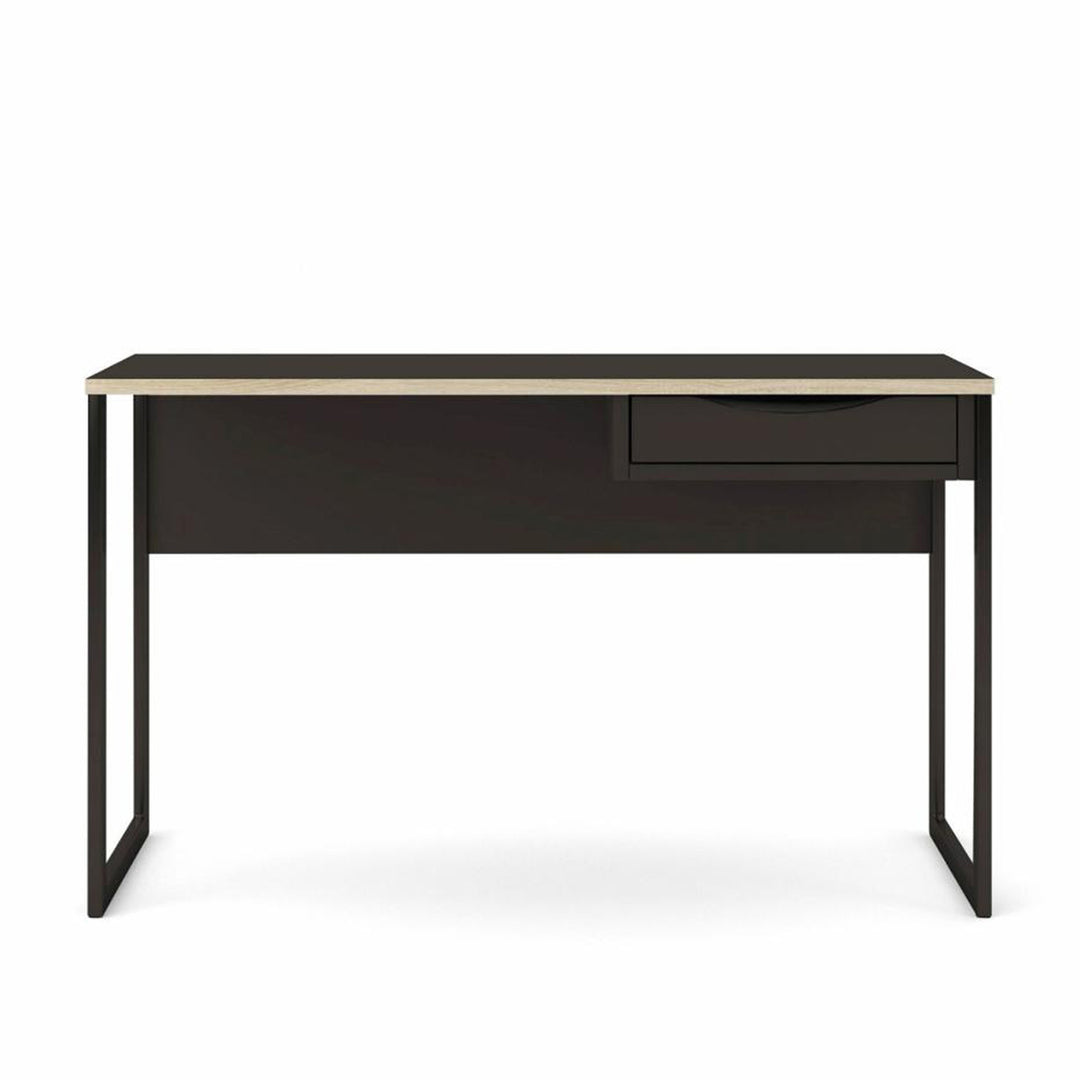 Produktbillede af TVILUM Function Plus skrivebord m. skuffe sort folie og sort stål 130x48,4 i premium kvalitet