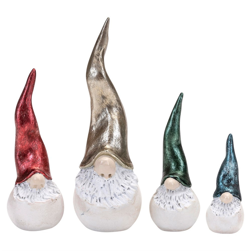 Produktbillede af Nääsgränsgården Santa High Hat white/metallic 4 stk H.4,5-10cm i premium kvalitet