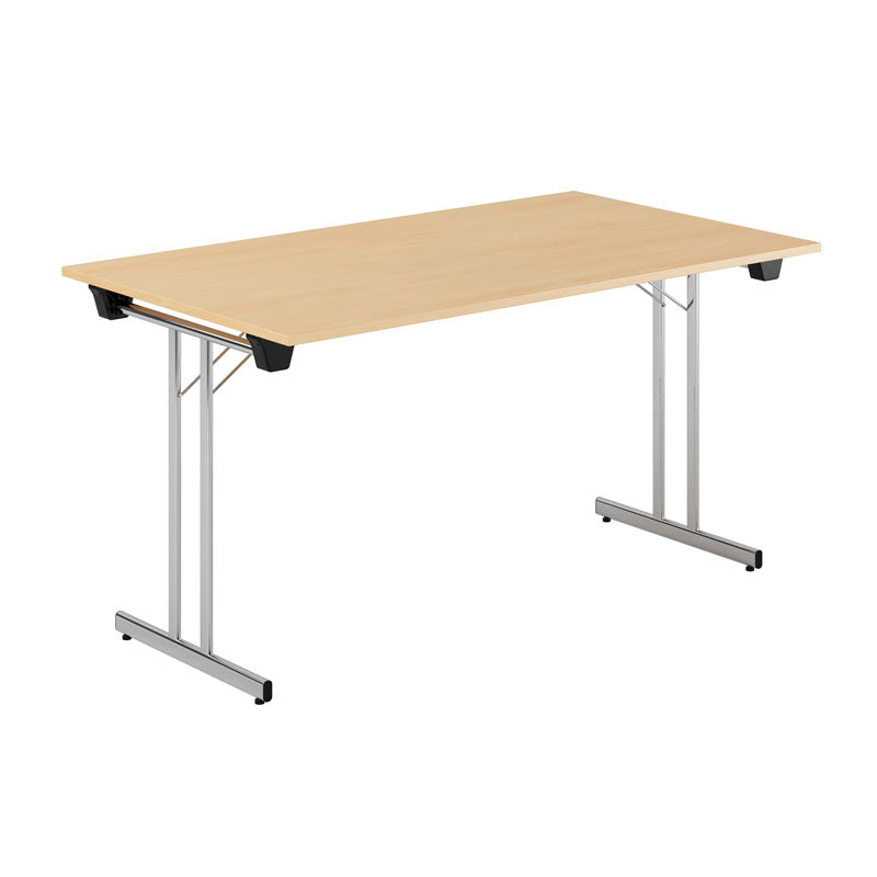 Produktbillede af Dinner Style 140x80cm Sammenklappeligt bord Bøg-krom på tilbud