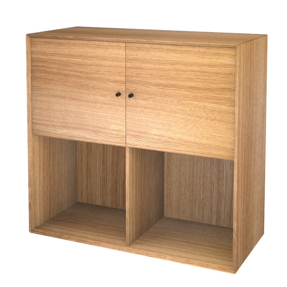 The Wood Box 7176 stilren reol med to døre øverst, Storage & Shelves