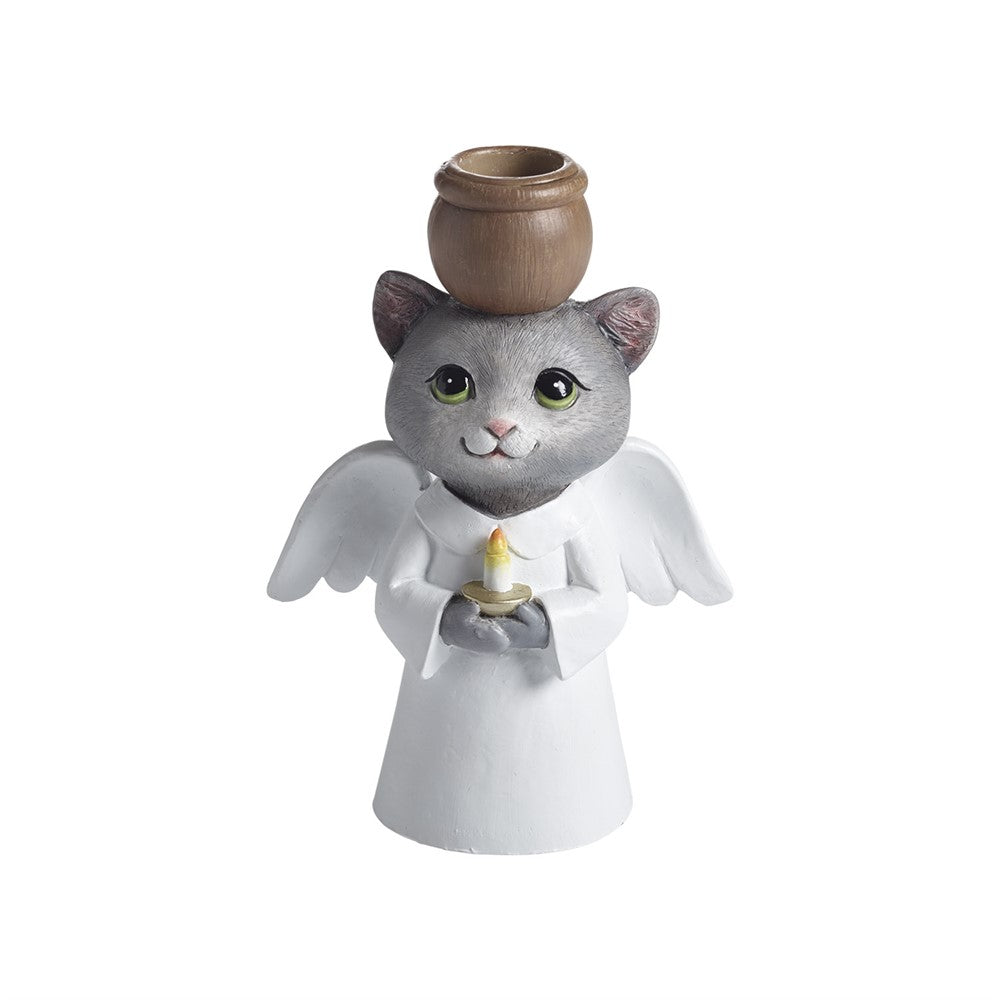 Produktbillede af Nääsgränsgården Lysestage Kat Angel H.14,8cm i premium kvalitet