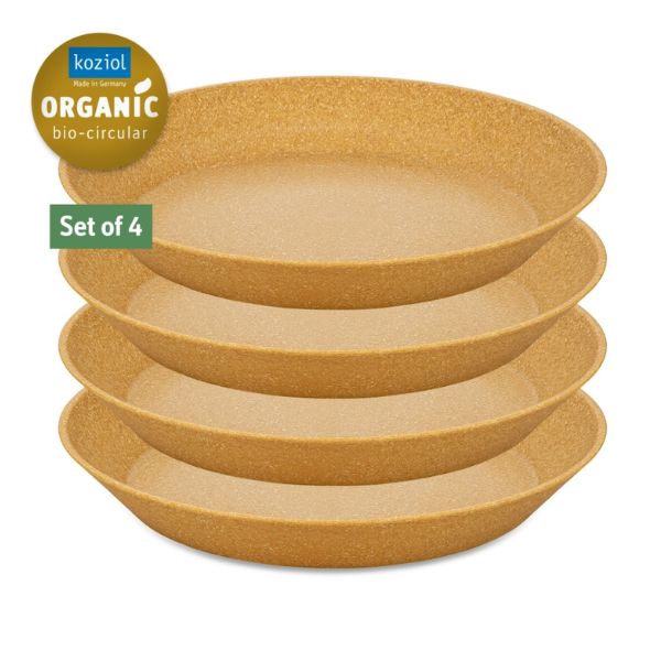 Produktbillede af Koziol Connect Plate Ø24cm 4 Stk. Wood på tilbud i premium kvalitet
