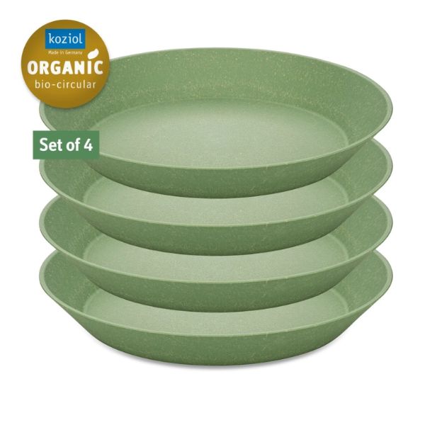 Produktbillede af Koziol Connect Plate Ø24cm 4 Stk. Leaf Green på tilbud i premium kvalitet