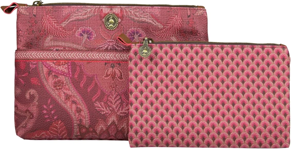 Produktbillede af Cosmetic Bag Combi Kyoto Festival Dark Pink 26x18x7.5cm/22x13x1cm på tilbud i høj kvalitet