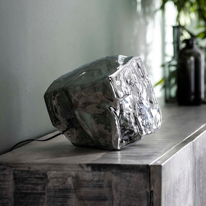 Produktbillede af Rock Bordlampe i forkromet glas Levering med pære(r) på tilbud i høj kvalitet