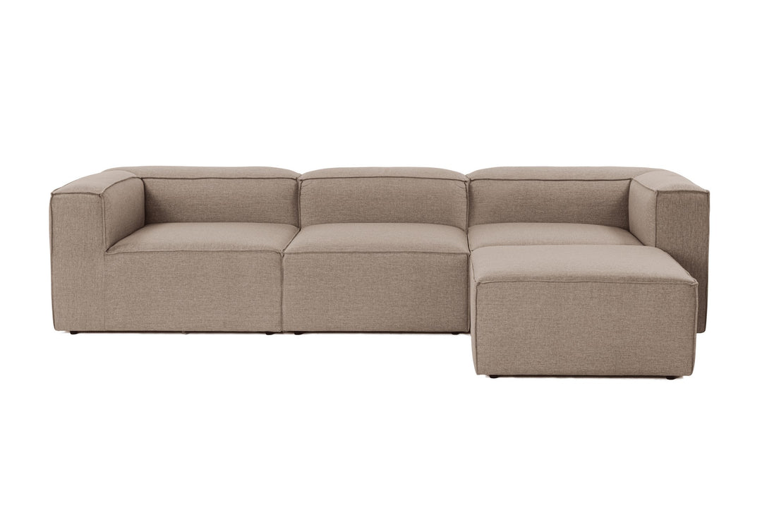 NORDVÄRK Fora hjørnesofa brun hør og plast