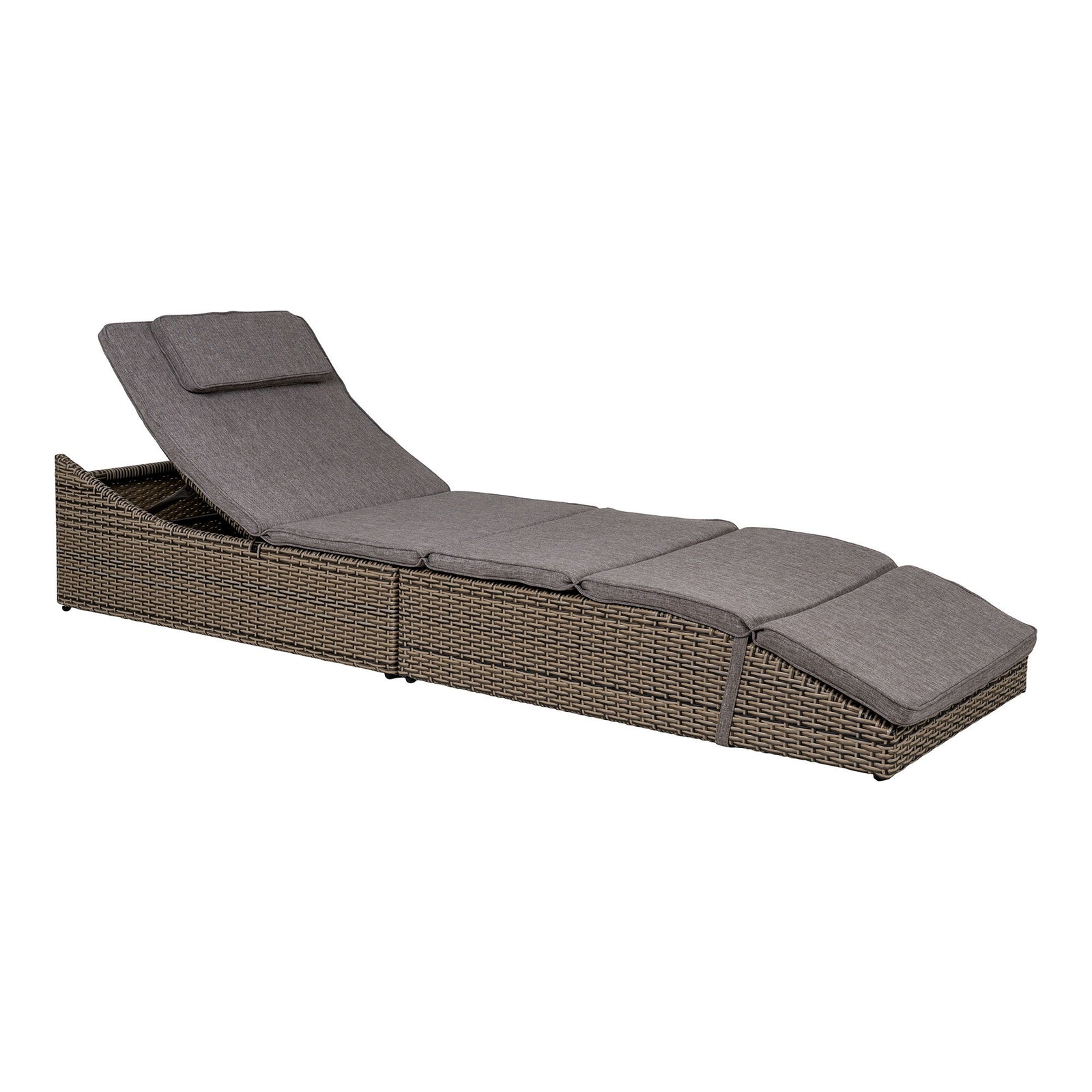 Produktbillede af HOUSE NORDIC  Solseng polyrattan/polyester sort inkl. hynde i premium kvalitet