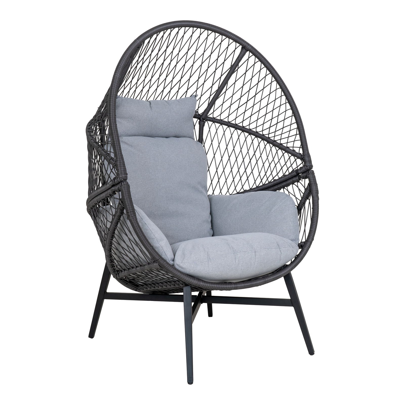 Produktbillede af HOUSE NORDIC  Loungestol polyrattan sort inkl. hynder i premium kvalitet