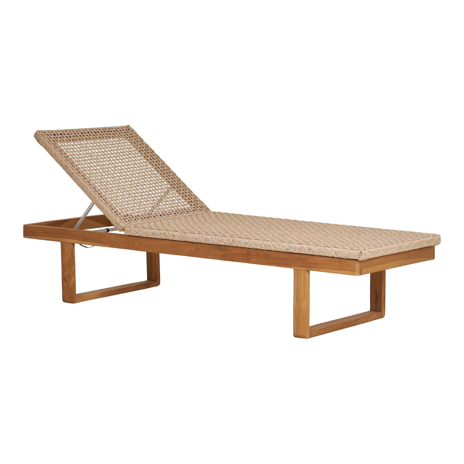Produktbillede af HOUSE NORDIC  Derby solseng natur polyrattan og natur teaktræ 190x65 i premium kvalitet