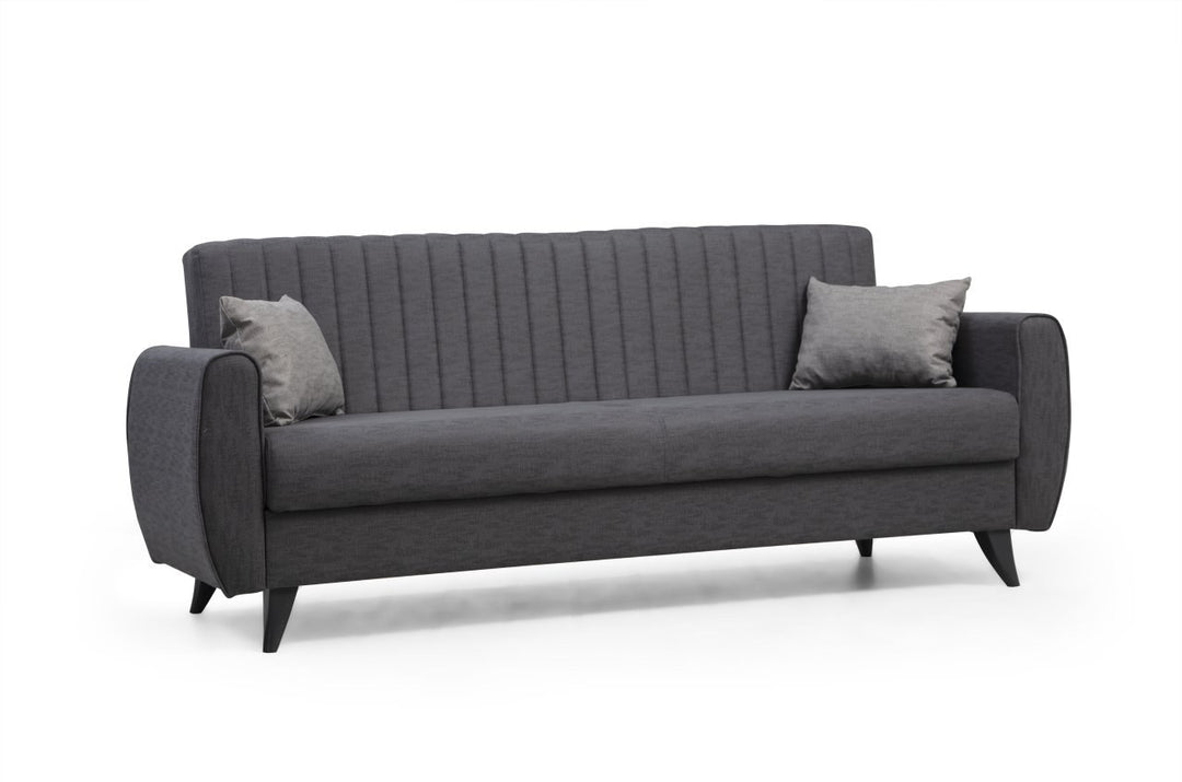 NORDVÄRK Alkon 3 pers. sovesofa mørkegrå stof og plast