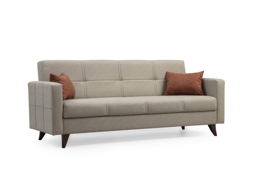 NORDVÄRK Polya 3 pers. sovesofa beige stof og plast