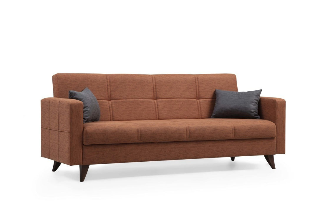 NORDVÄRK Polya 3 pers. sovesofa fliserød stof og plast