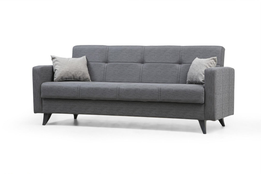 Produktbillede af NORDVÄRK Polya 3 pers. sovesofa mørkegrå stof og plast i premium kvalitet