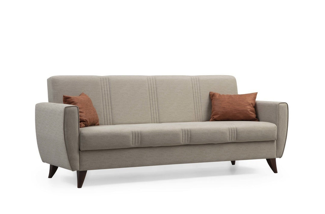 Produktbillede af NORDVÄRK Zaden 3 pers. sovesofa beige stof og plast i premium kvalitet