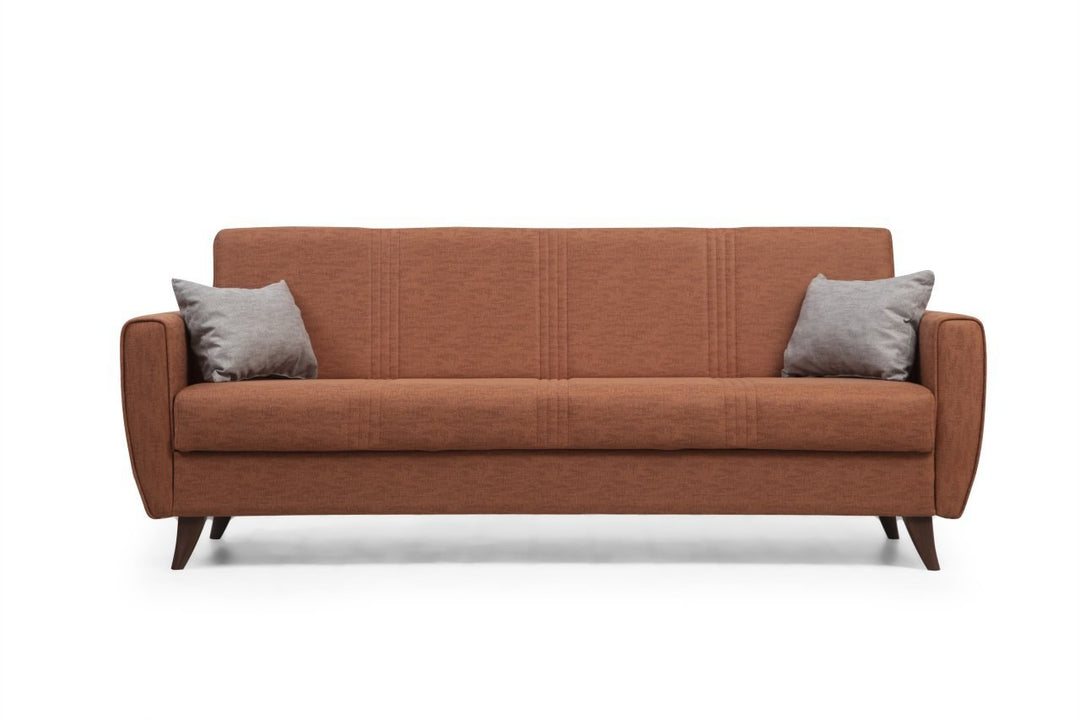 NORDVÄRK Zaden 3 pers. sovesofa fliserød stof