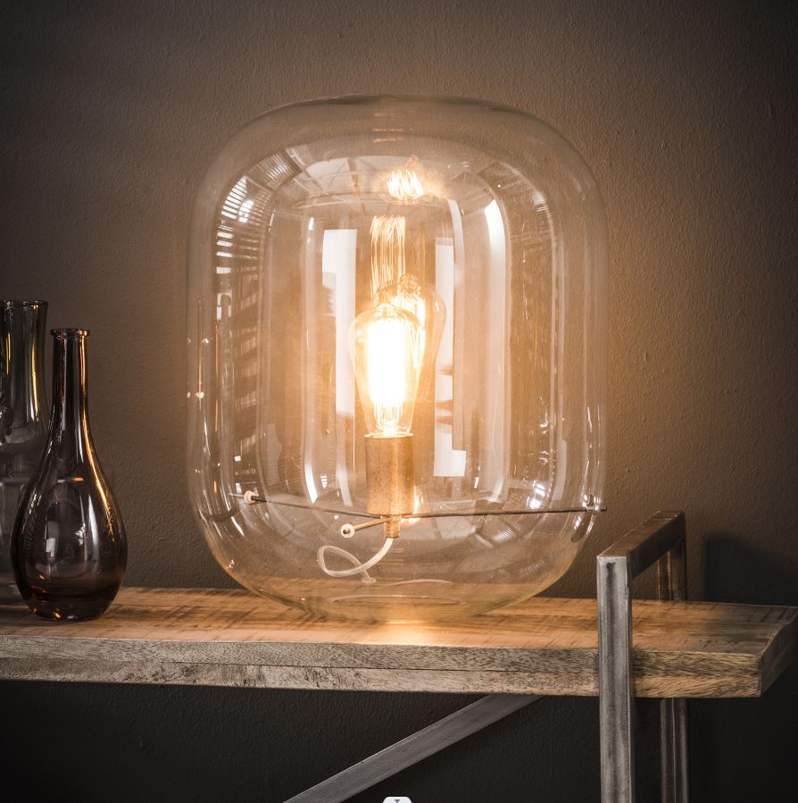 Produktbillede af Moon Bordlampe med glaskuppel på tilbud i høj kvalitet