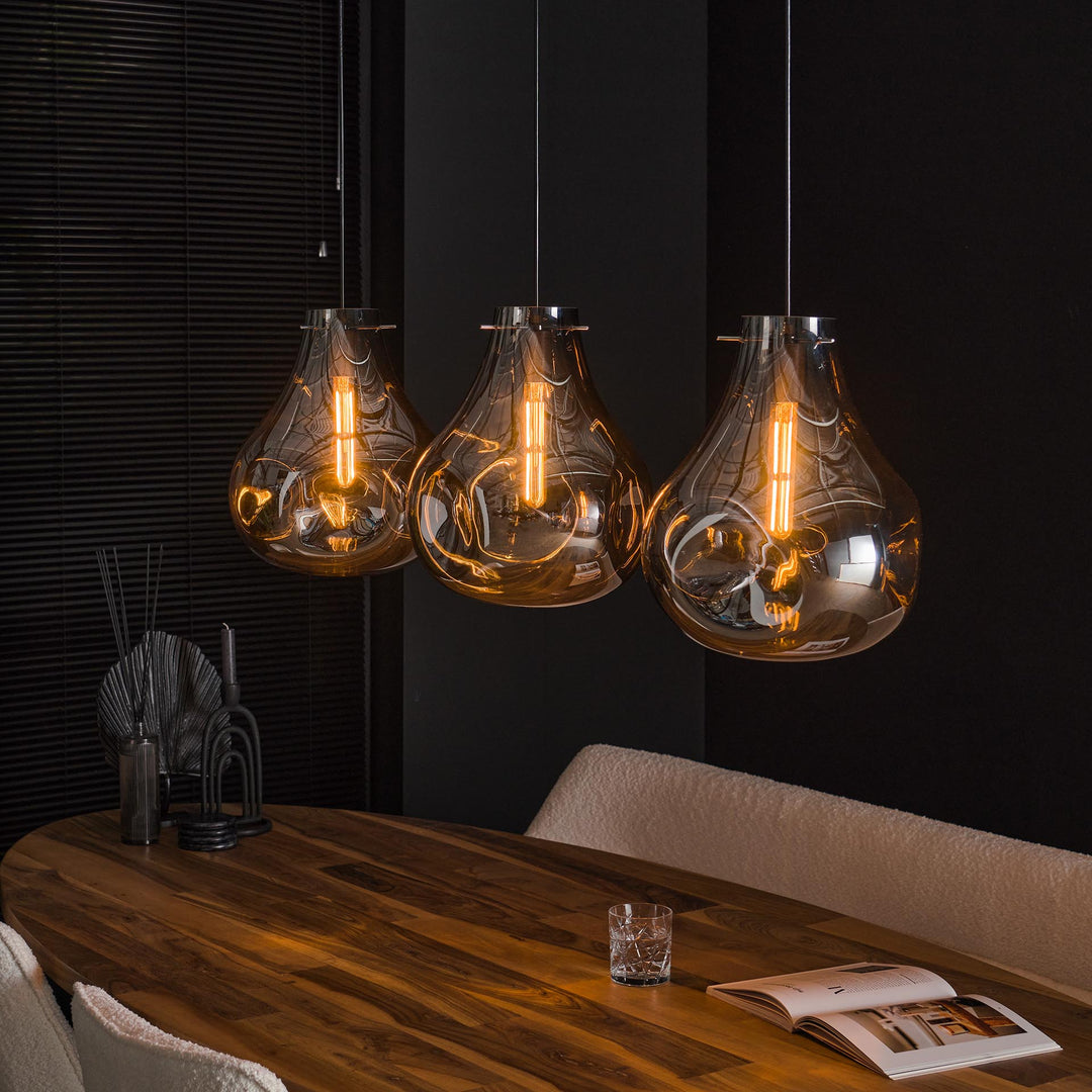 Produktbillede af Dent Loftlampe med tre glassskærme Levering uden pære på tilbud i høj kvalitet