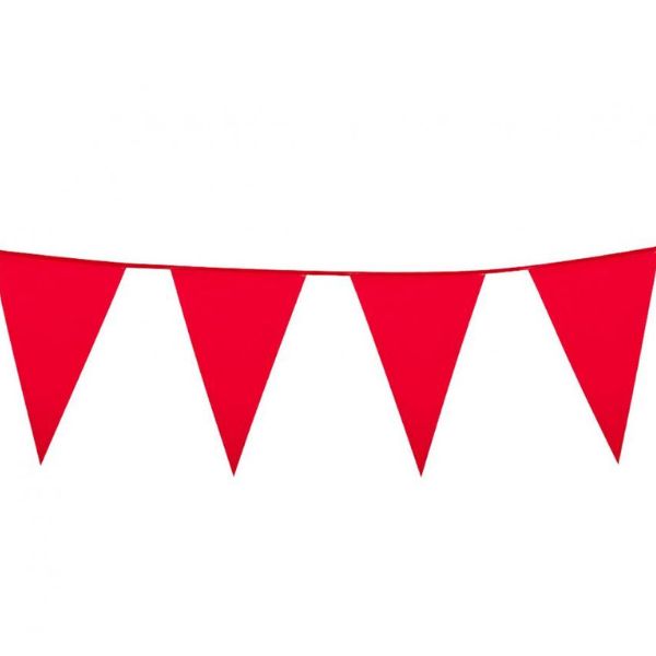 Produktbillede af Flagguirlande Rød 30x20 Cm 10 m på tilbud i brug