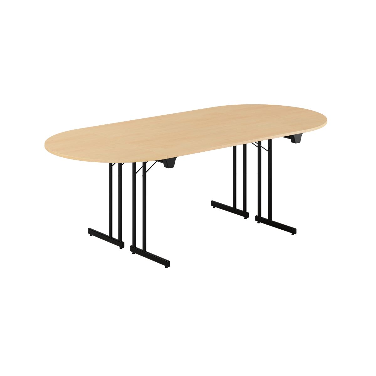 Produktbillede af Konferencebord 220x100cm Sammenklappeligt bord Bøg-sort på tilbud
