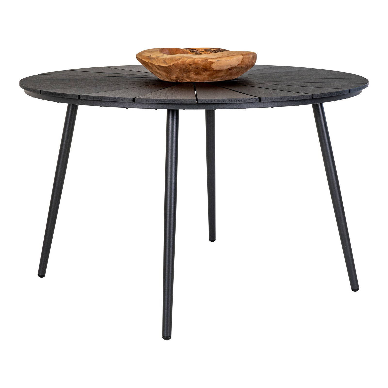 Produktbillede af HOUSE NORDIC Atlanta havebord rund sort nonwood og sort aluminium Ø120 i premium kvalitet