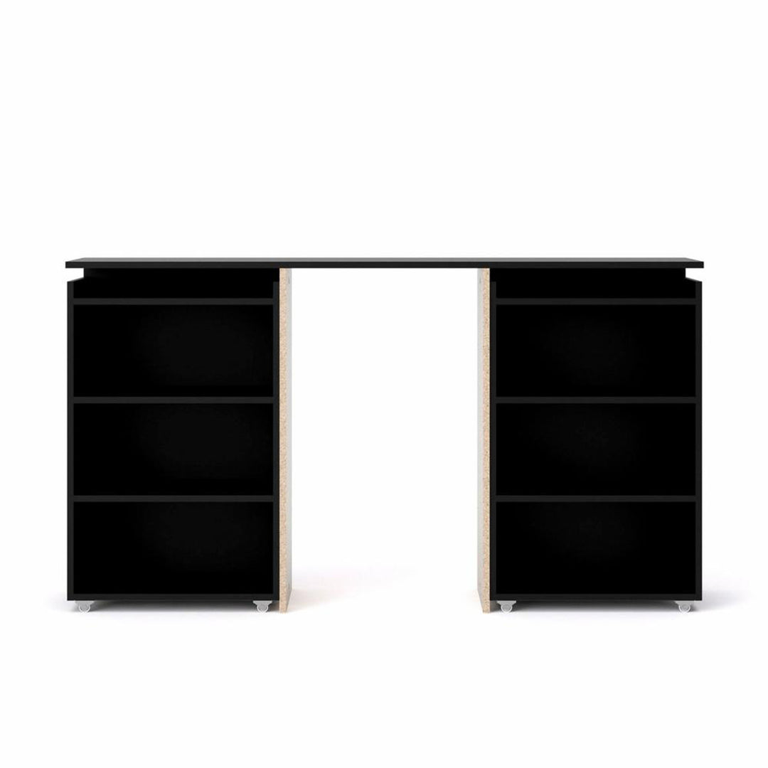 Produktbillede af TVILUM Naia hovedgavl m. 8 hylder sort folie 140cm i premium kvalitet