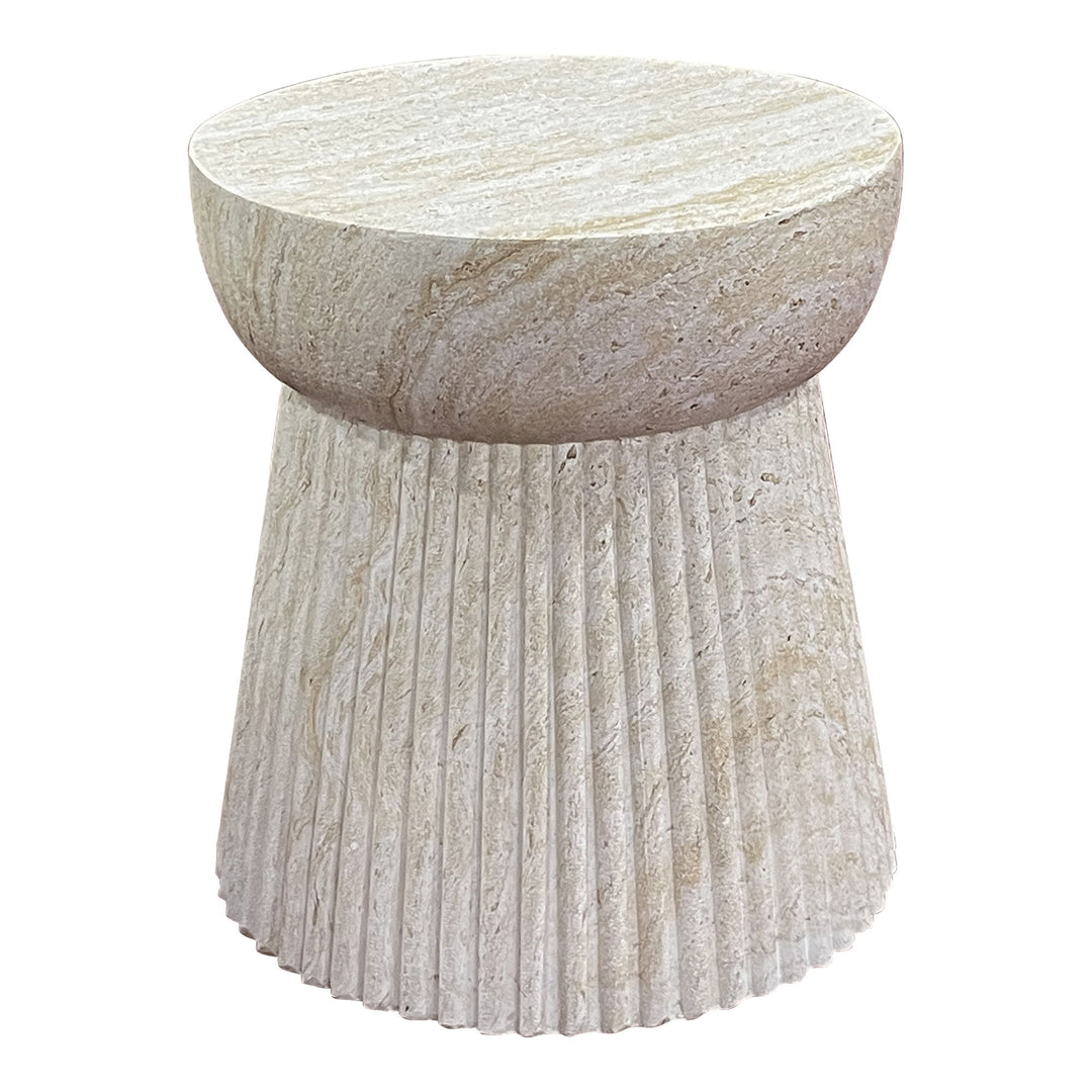 Produktbillede af HOUSE NORDIC Bonn sidebord rillet design rund natur fiberclay Ø37 i premium kvalitet
