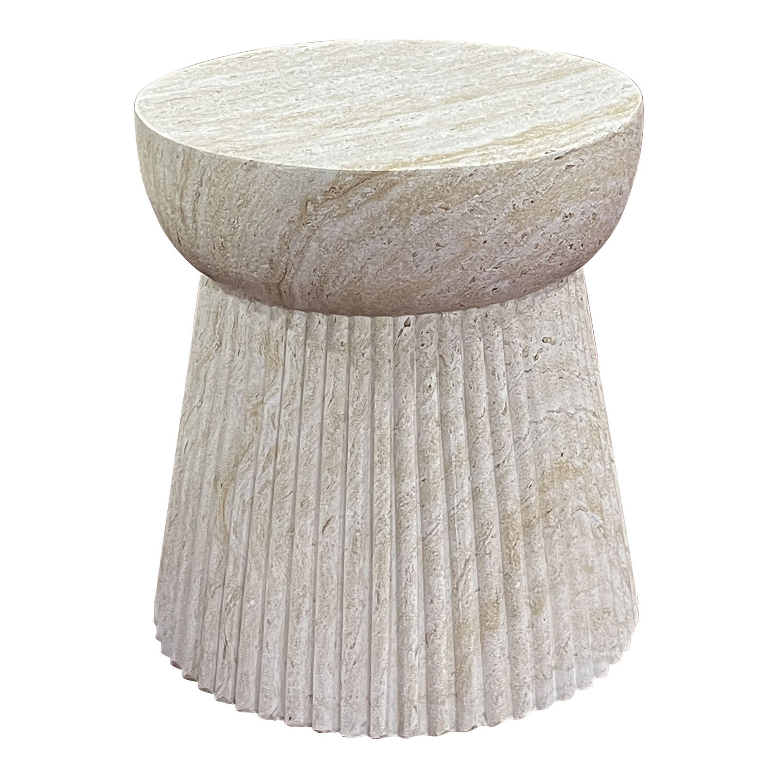 Produktbillede af HOUSE NORDIC Bonn sidebord rillet design rund natur fiberclay Ø37 i premium kvalitet