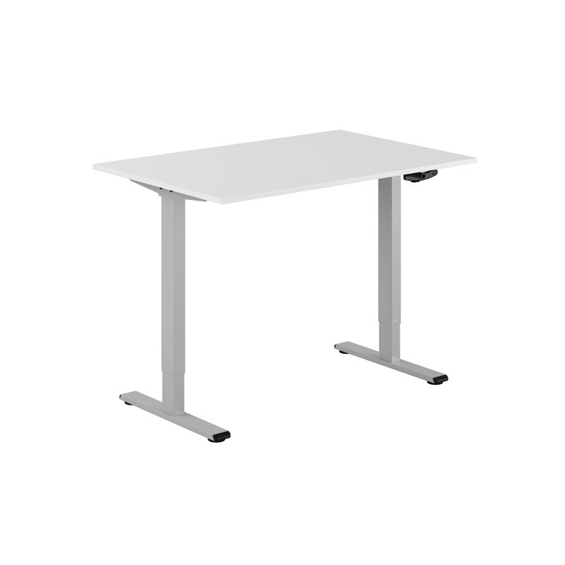 Produktbillede af ECO Hæve/Sænkebord manuelt 120x80cm Hvid-grå på tilbud