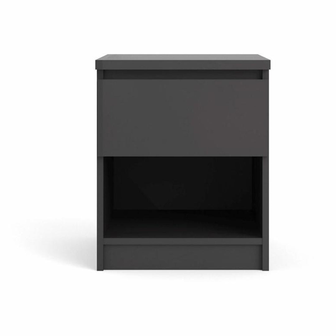 TVILUM Naia sengebord m. 1 rum og 1 skuffe sort folie og plastik 40,4x40