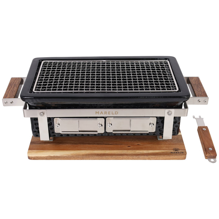 Mareld Premium hibachigrill, sort/valnød