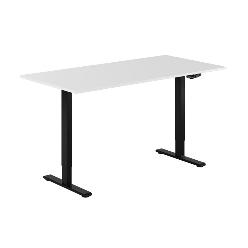 Produktbillede af ECO Hæve/Sænkebord manuelt 160x80cm Hvid-sort på tilbud