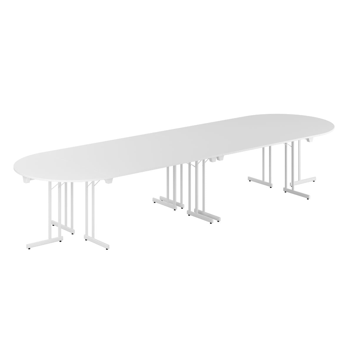 Produktbillede af Konferencebord 400x120cm Sammenklappeligt bord Hvid-hvid på tilbud