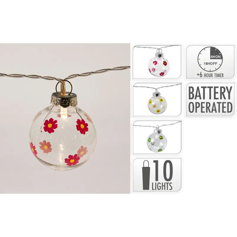 Led Lyskæde 10 Stk. Blomsterdesign