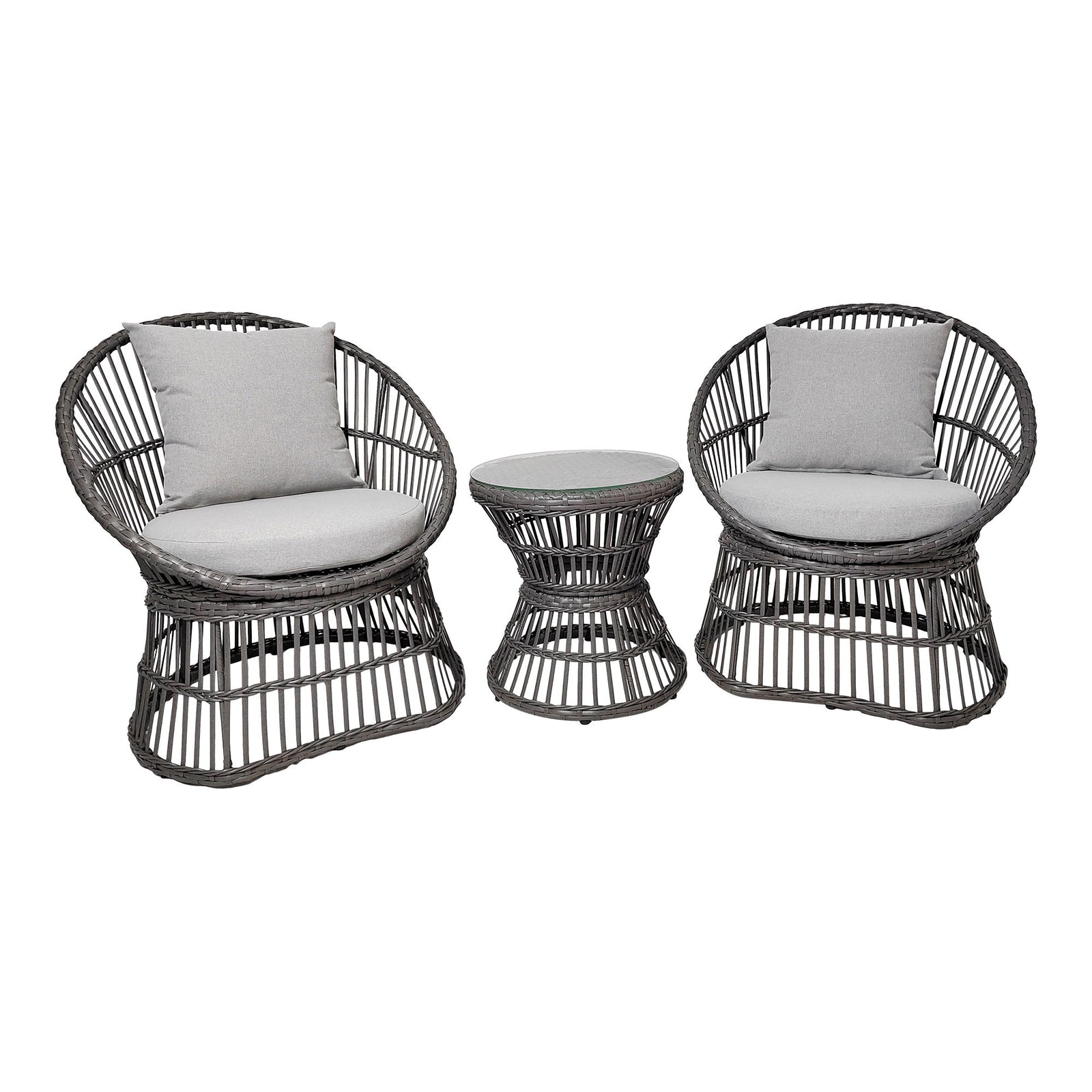 Produktbillede af HOUSE NORDIC  Loungesæt rattan grå inkl. Hynder i premium kvalitet