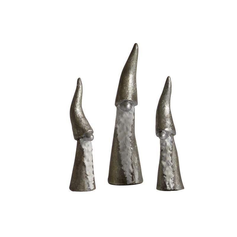 Produktbillede af Nääsgränsgården Tall Santa silver 3 stk H.7-9cm i premium kvalitet
